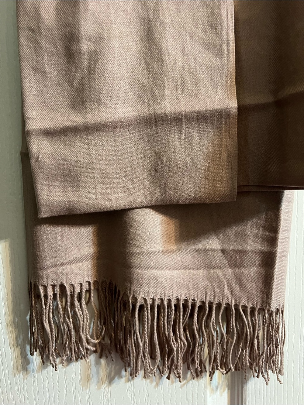 Neutral Brown Fringe scarf -